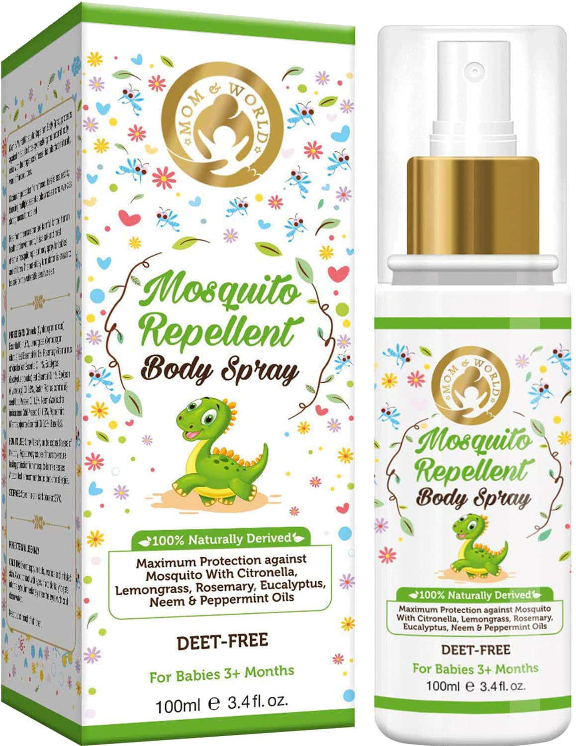 Mom & World Baby Mosquito Repellent Body Spray - 100% Naturally Derived 100 Ml