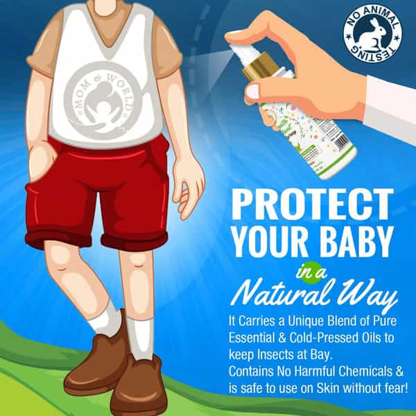 Mom & World Baby Mosquito Repellent Body Spray - 100% Naturally Derived 100 Ml
