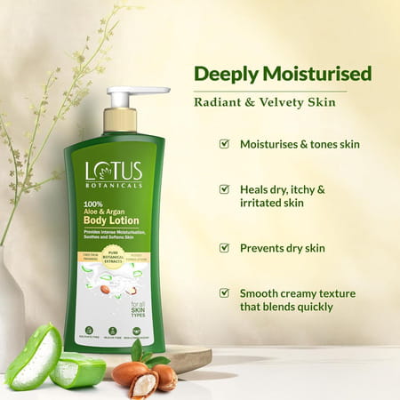Lotus Botanicals 100% Aloe & Argan Body Lotion 270ml