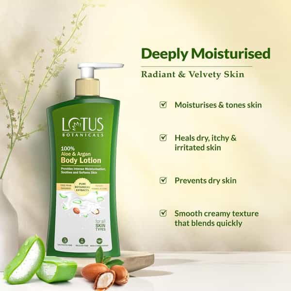 Lotus Botanicals 100% Aloe & Argan Body Lotion 270Ml