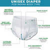 Careage Premium Adult Diaper Pants | Unisex | Waist Size (39-65 Inches) - Xl (10 Pieces)