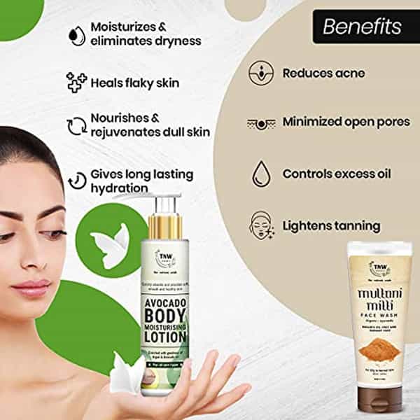 Tnw The Natural Wash Avocado Moisturizing Lotion (100Ml) Multani Mitti Face Wash