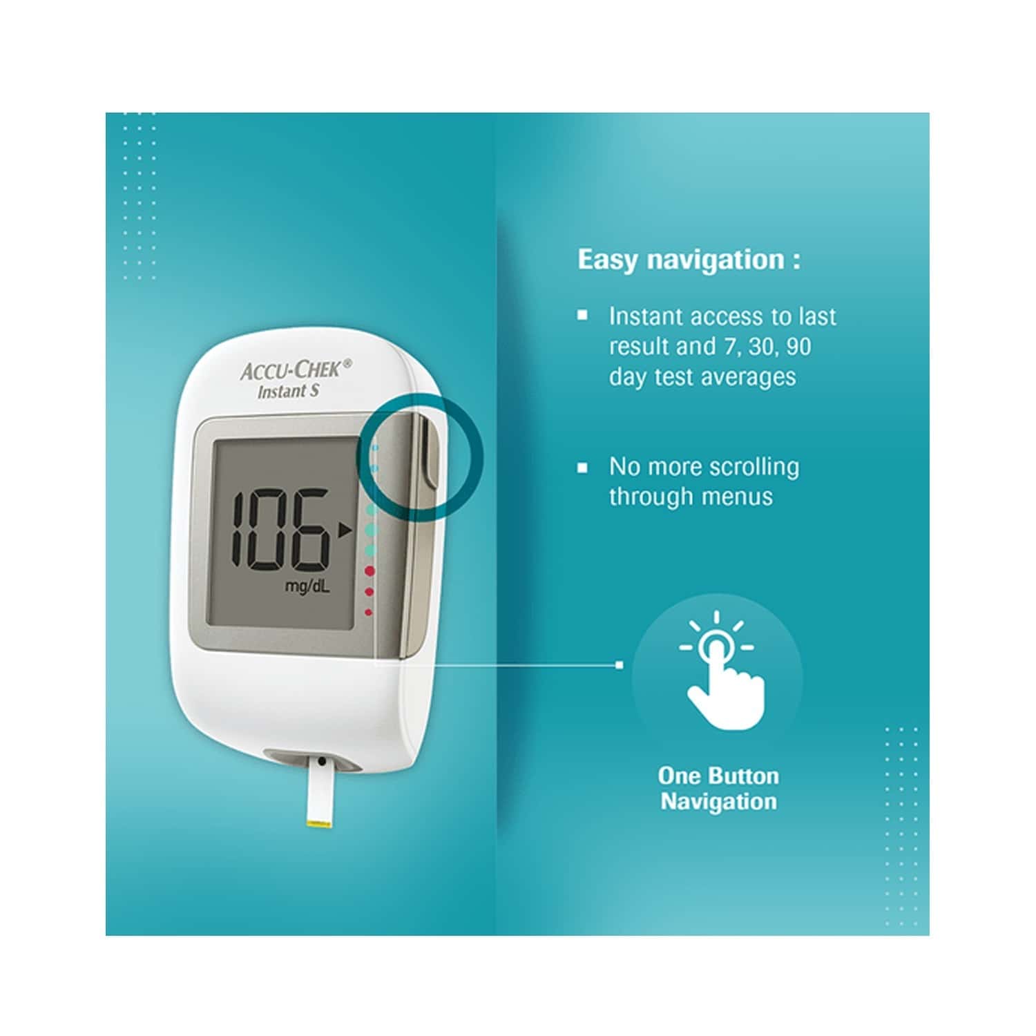 Buy ACCU CHEK INSTANT S BLOOD GLUCOSE METER WITH 10 TEST STRIP Online