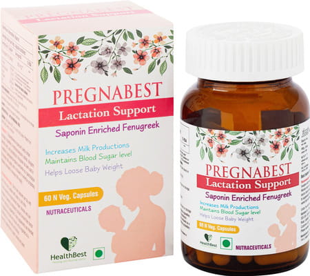 Healthbest Pregnabest Lactation Support For Women | Fenugreek | 60 Capsules