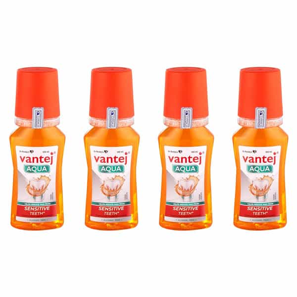 Vantej Mouthwash Aqua For Sensitive Teeth 100Ml (Pack Of 4)