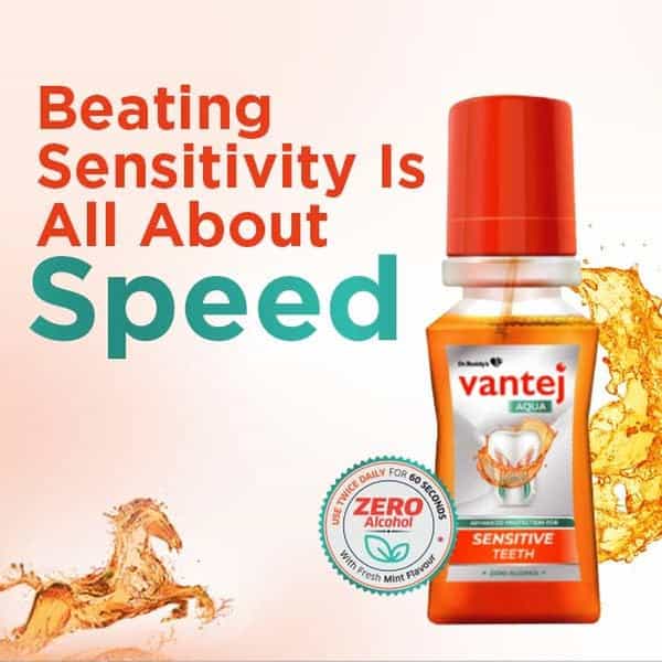 Vantej Mouthwash Aqua For Sensitive Teeth 100Ml (Pack Of 4)