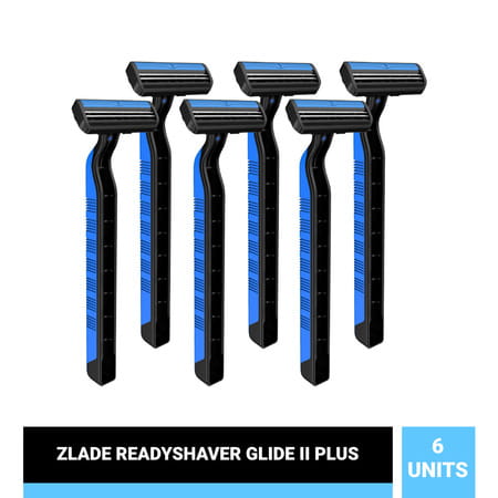 Zlade Glide Ii Plus Readyshaver Twin Blade Disposable Shaving Razor For Men - Pack Of 6