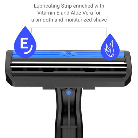 Zlade Glide Ii Plus Readyshaver Twin Blade Disposable Shaving Razor For Men - Pack Of 6