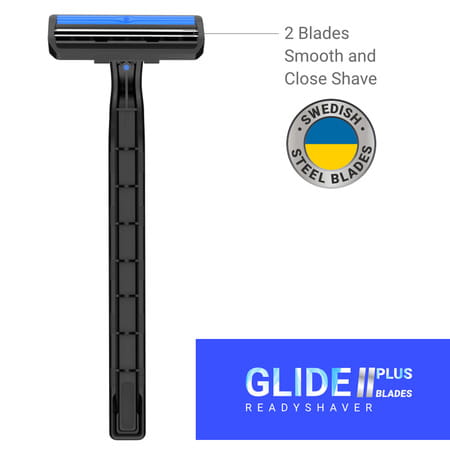 Zlade Glide Ii Plus Readyshaver Twin Blade Disposable Shaving Razor For Men - Pack Of 6