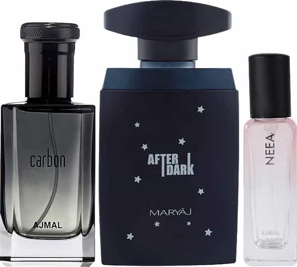 Ajmal Carbon & Maryaj After Dark Each Of 100Ml & Neea Of 20Ml Edp Pack Of 3 Unisex +2 Parfum Testers