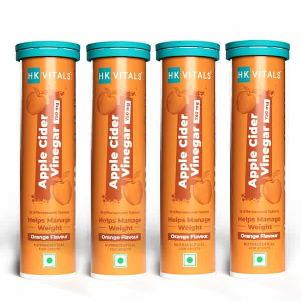 Hk Vitals Apple Cider Vinegar 750 Mg | For Weight Management | Orange | 60 Tablets