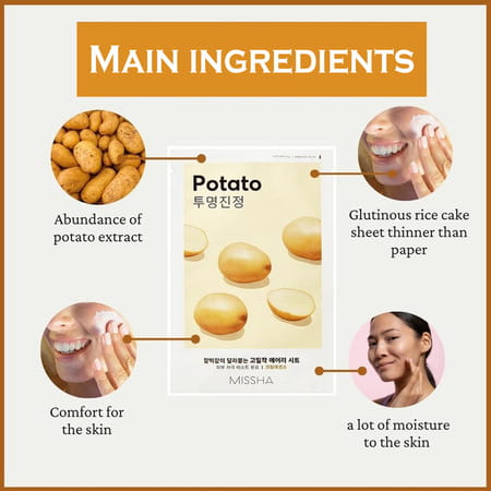 Missha Airy Fit Sheet Mask [Potato] - Pack Of 5