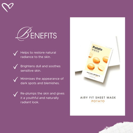 Missha Airy Fit Sheet Mask [Potato] - Pack Of 5
