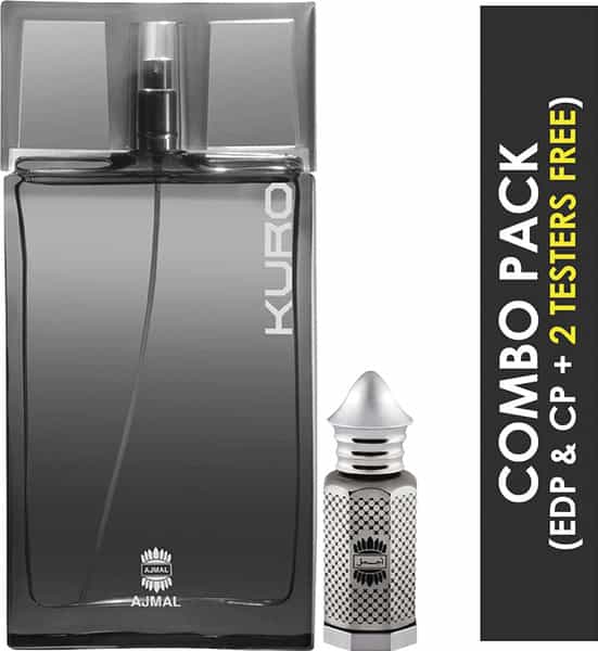Ajmal Kuro Edp Aromatic Spicy Perfume 90Ml For Men And Asher Perfume Oil Oriental -Free Attar 12Ml