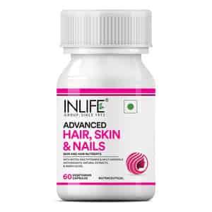 Inlife Biotin Advanced Hair Skin & Nails Supplement -multivitamin Minerals Amino Acids -60 Cap