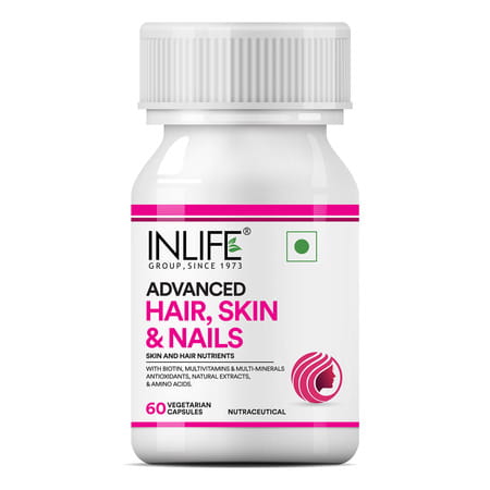 Inlife Biotin Advanced Hair Skin & Nails Supplement -Multivitamin Minerals Amino Acids -60 Cap