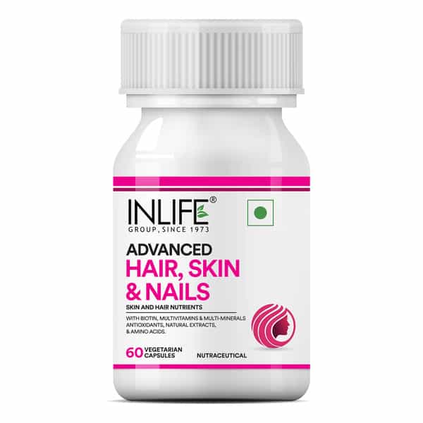 Inlife Biotin Advanced Hair Skin & Nails Supplement -Multivitamin Minerals Amino Acids -60 Cap