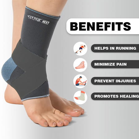 Stergic Next Ankle Support Binder Dual Grip Anatomic Fit Breathable Us Fda Approved Xl Size 1 No'S
