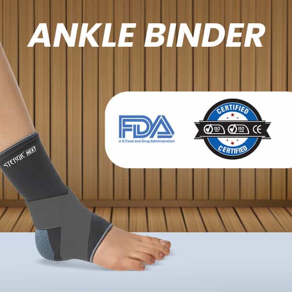 Stergic Next Ankle Support Binder Dual Grip Anatomic Fit Breathable Us Fda Approved Xl Size 1 No's