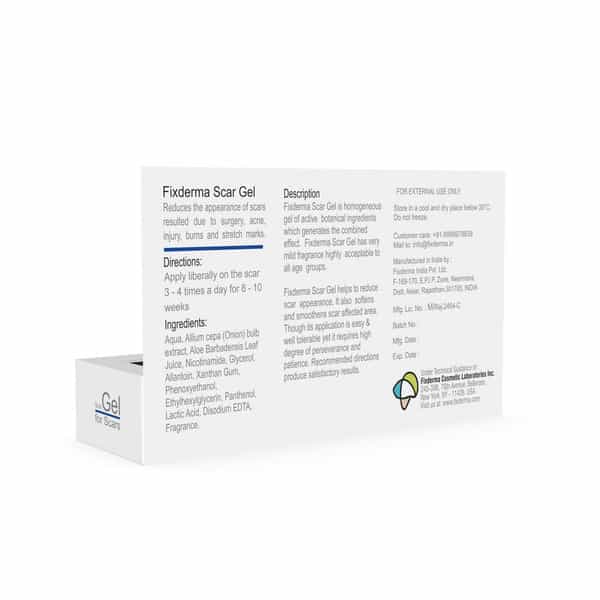 Fixderma Scar Gel | Reduces Acne Scars | Surgery Scars | Injury Scars | Burn Scars - 15G