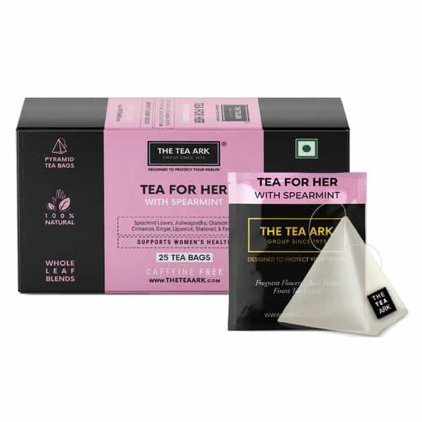 The Tea Ark Organic Spearmint Tea For Pcos Pcod For Women | 25 Tea Bags With (Shatavari & Fennel)