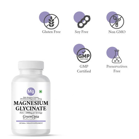 Greenopia Chelated Magnesium Glycinate 120 Vegetarian Tablets
