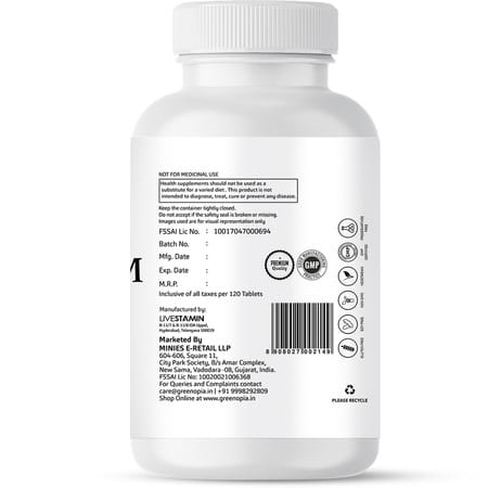 Greenopia Chelated Magnesium Glycinate 120 Vegetarian Tablets