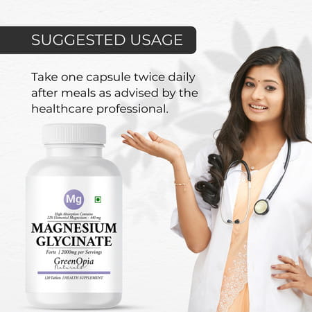 Greenopia Chelated Magnesium Glycinate 120 Vegetarian Tablets