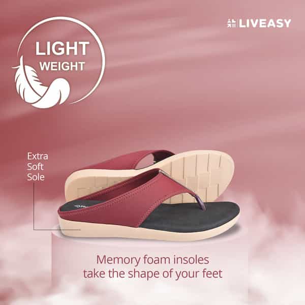 Liveasy Essentials Anti-Diabetic Slippers Cherry Women Uk 9