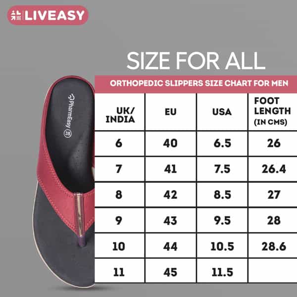 Liveasy Essentials Anti-Diabetic Slippers Cherry Women Uk 9
