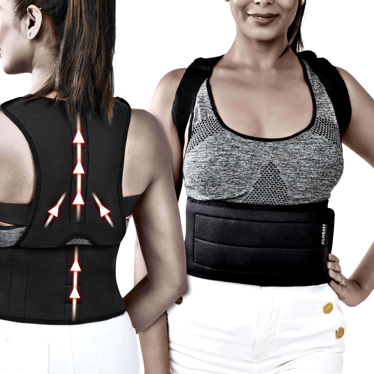 Liveasy Ortho Care Posture Corrector With Magnetic Plates At Back Support For Men & Women