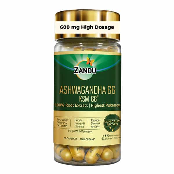 Zandu Ashwagandha 66 ( Ksm-66) Capsules 60 No's