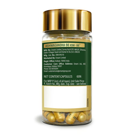 Zandu Ashwagandha 66 ( Ksm-66) Capsules 60 No'S