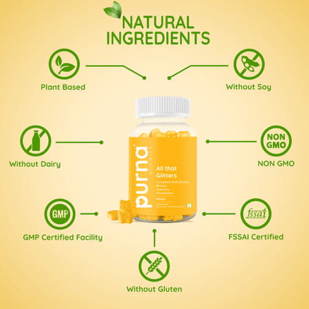 Purna Gummies Multivitamin Gummy For Men And Women | For Clear Skin And Immunity | 30 Day Pack