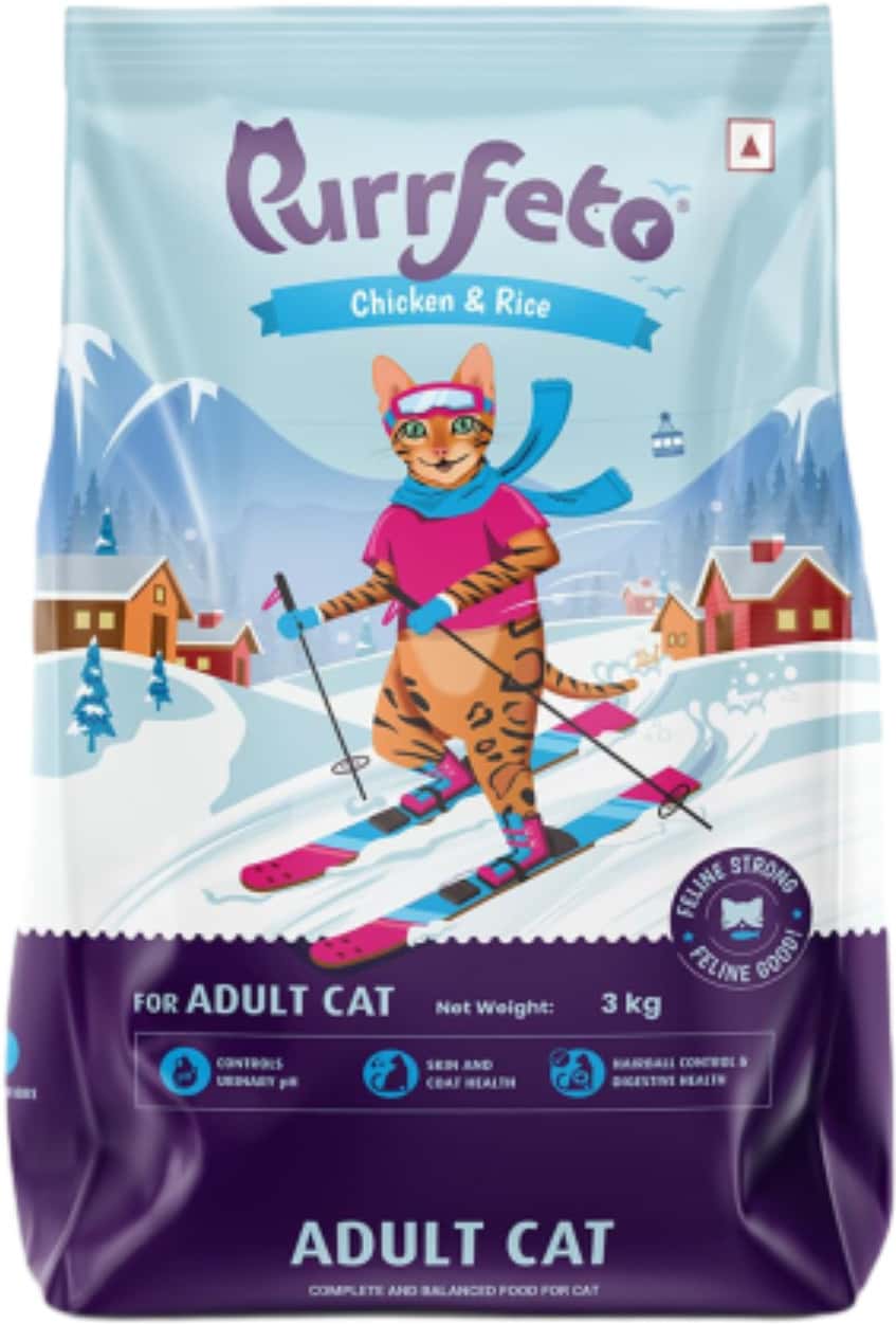Purrfeto Adult Dry Cat Food | Chicken & Rice | 3 Kg