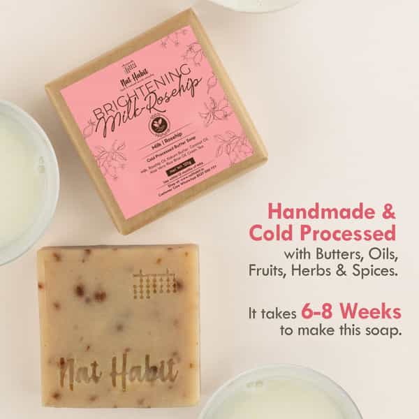 Nat Habit Milk Rosehip Bathing Soap - Reduces Wrinkles | Blackheads & Body Odor (125G)
