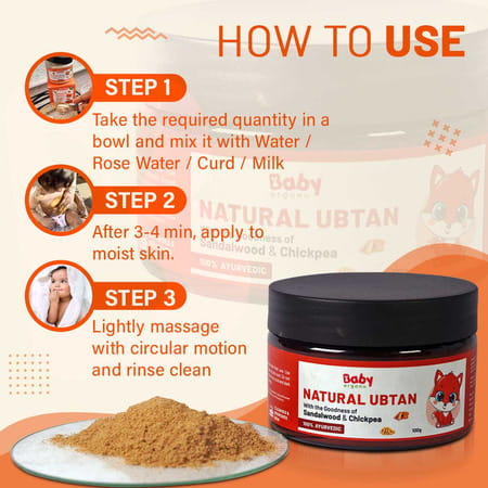 Babyorgano Ubtan Powder Combo Skin Lightening | Tan Removal | Bath Powder For Kids 100gm Each
