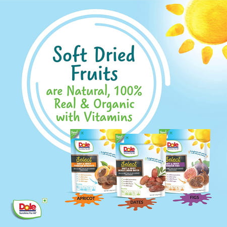 Dole Select Premium Organic Handpicked Dried Fruits Gift Box | With Apricots Figs & Dates | 710 G