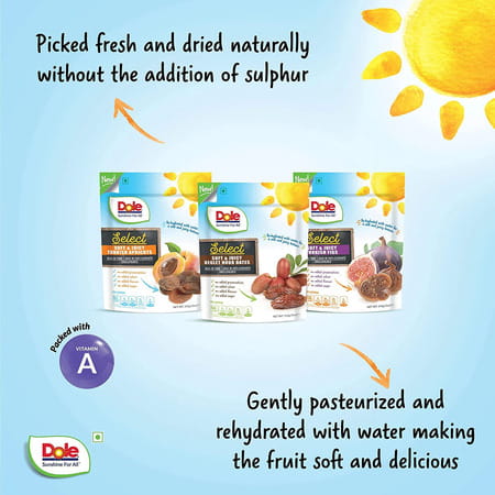 Dole Select Premium Organic Handpicked Dried Fruits Gift Box | With Apricots Figs & Dates | 710 G