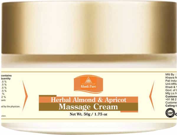 Khadi Pure Herbal Almond & Apricot Massage Cream - 50G