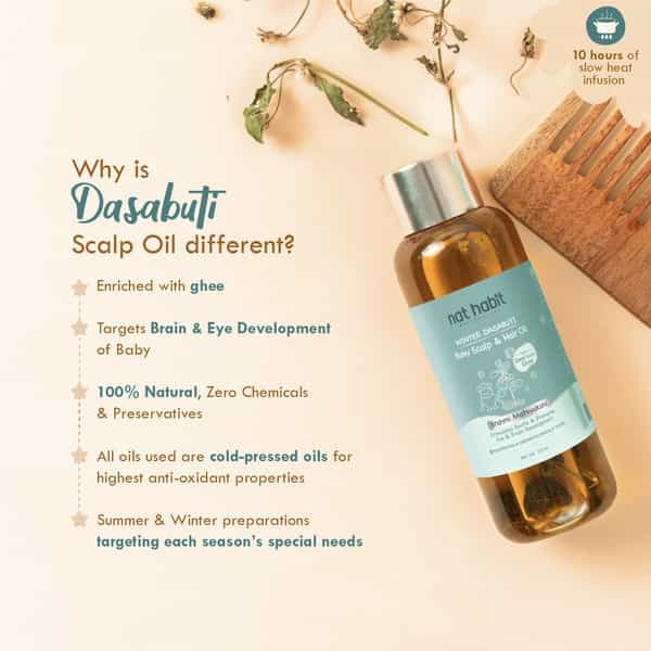 Nat Habit Brahmi Matsyakshi Winter Dasabuti Baby Hair & Scalp Oil - 110Ml