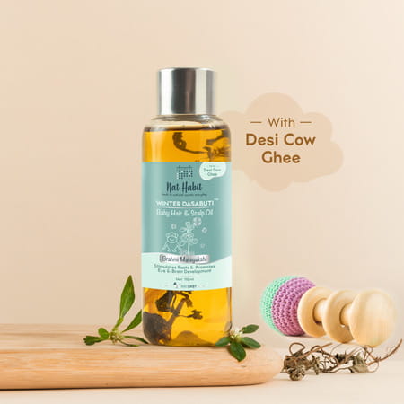 Nat Habit Brahmi Matsyakshi Winter Dasabuti Baby Hair & Scalp Oil - 110ml