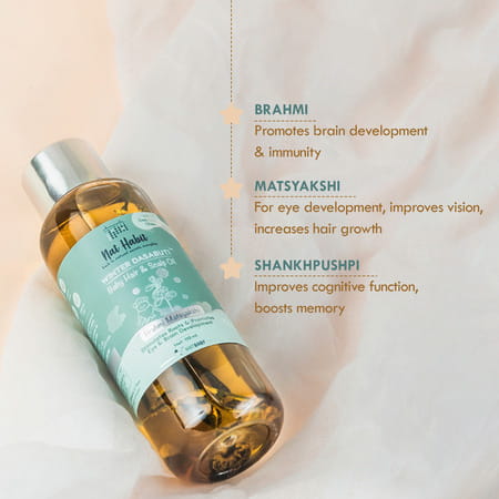 Nat Habit Brahmi Matsyakshi Winter Dasabuti Baby Hair & Scalp Oil - 110ml