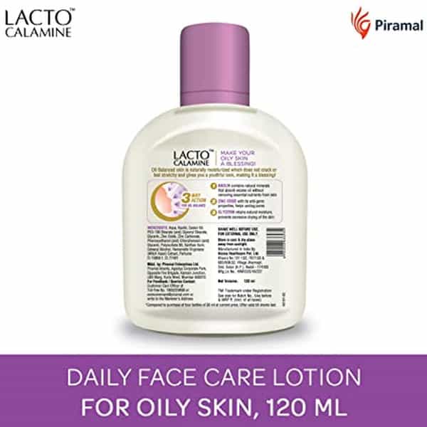 Lacto Calamine Face Lotion For Oil Balance - Oily Skin - 120 Ml