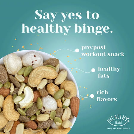 Healthy Treat Roasted Nutty Trail Mix | Protein Rich Snack For All ( 200 Gm )