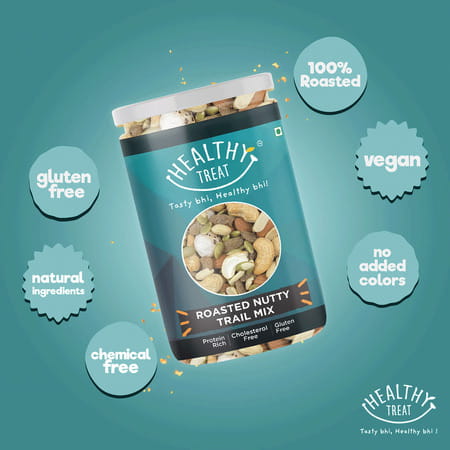 Healthy Treat Roasted Nutty Trail Mix | Protein Rich Snack For All ( 200 Gm )