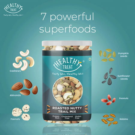 Healthy Treat Roasted Nutty Trail Mix | Protein Rich Snack For All ( 200 Gm )