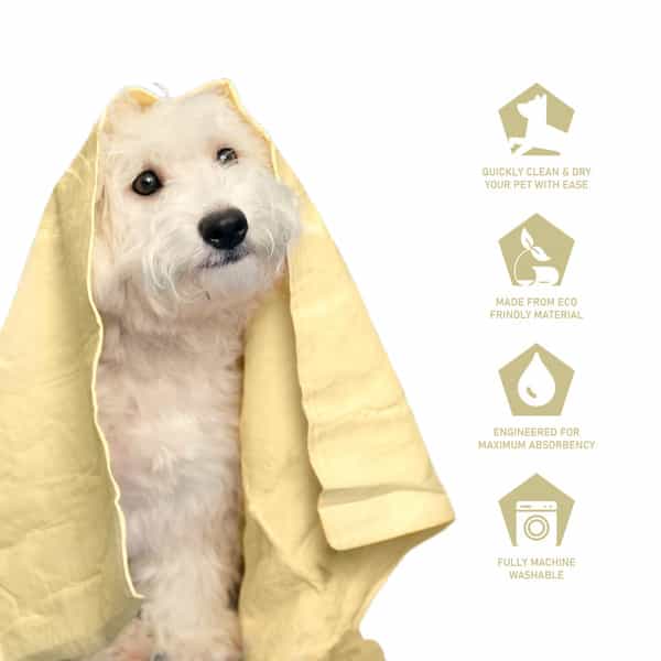 Aroma Groom Towel For Pets 24" X 17" | Yellow