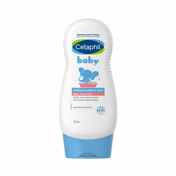 Cetaphil Baby Moisturising Bath & Wash | Aloe Vera & Almond Oil | Bottle | 230 Ml