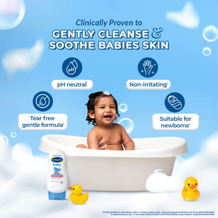 Cetaphil Baby Moisturising Bath & Wash | Aloe Vera & Almond Oil | Bottle | 230 Ml